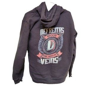 Defreitas Blood Runs Through My Veins Black Hoodie Size L Pullover Heavy